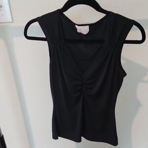 Iz Byer Black Ruched Fitted Tank Top SOLD OFFLINE